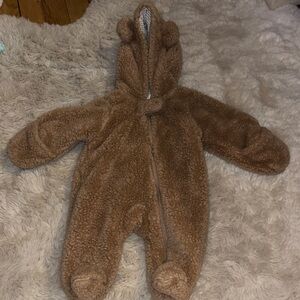 Carter's Brown Fleece Footed Onesie